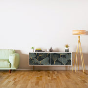 Golden Gray Leafs Design Self Adhesive Sticker For Cabinet