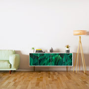 Green Shades Leafs Design Self Adhesive Sticker For Cabinet