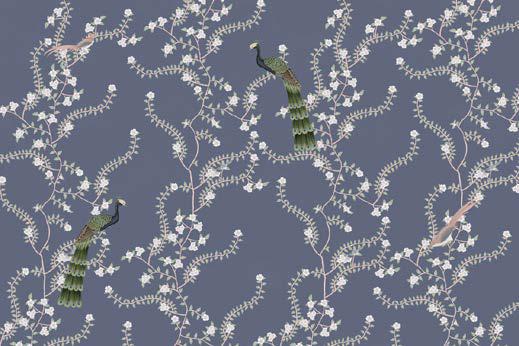 Lavender Leaf Chinoiserie Wallpaper