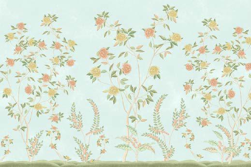 Lemongrass Lantern Chinoiserie Wallpaper