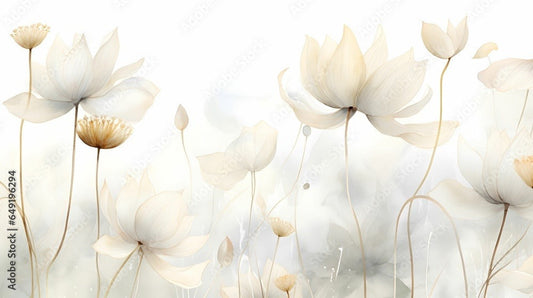 Lotus Cream Wallpaper