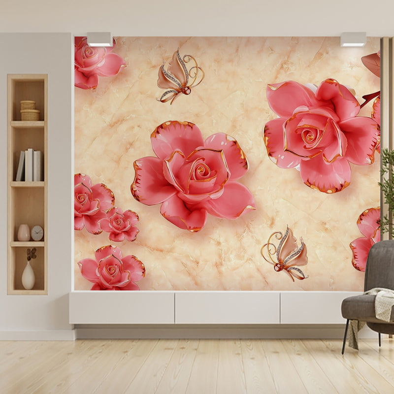 3d Pink Roses Hd Wallpaper In Multiple Images Powerpoint Background For  Free Download - Slidesdocs