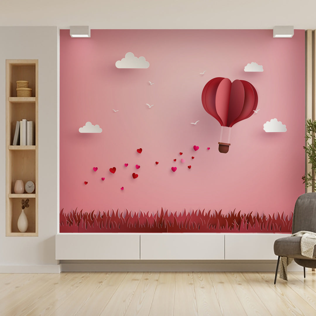 Pink Parachute Heart Wallpaper