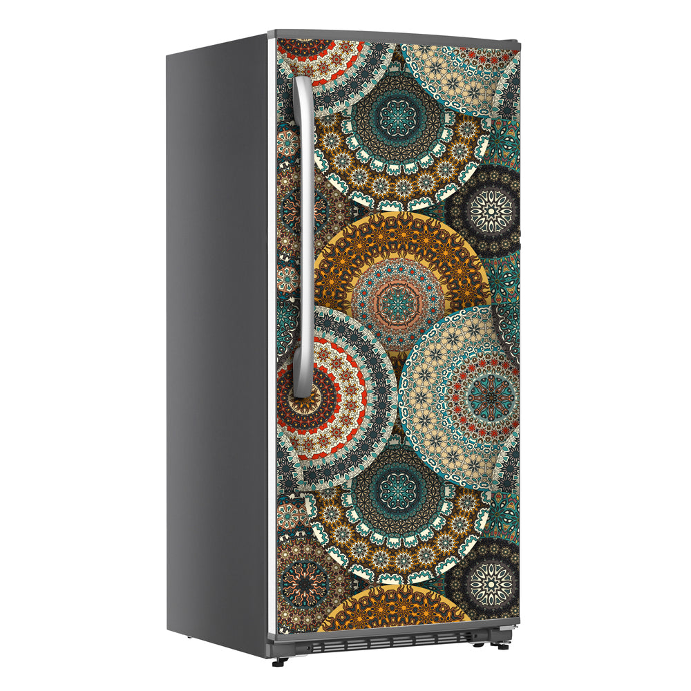 Circle Mandala Art Self Adhesive Sticker For Refrigerator