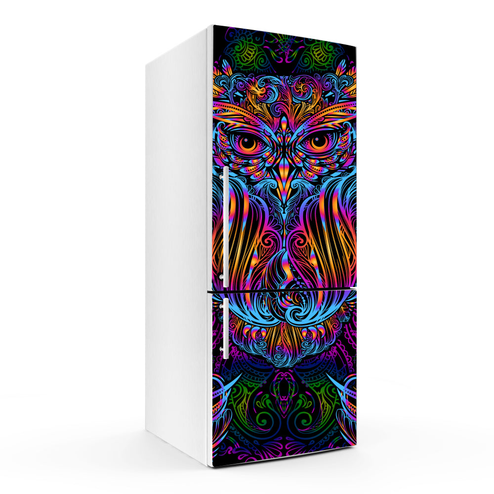 Beautiful Owl Art Self Adhesive Sticker For Refrigerator