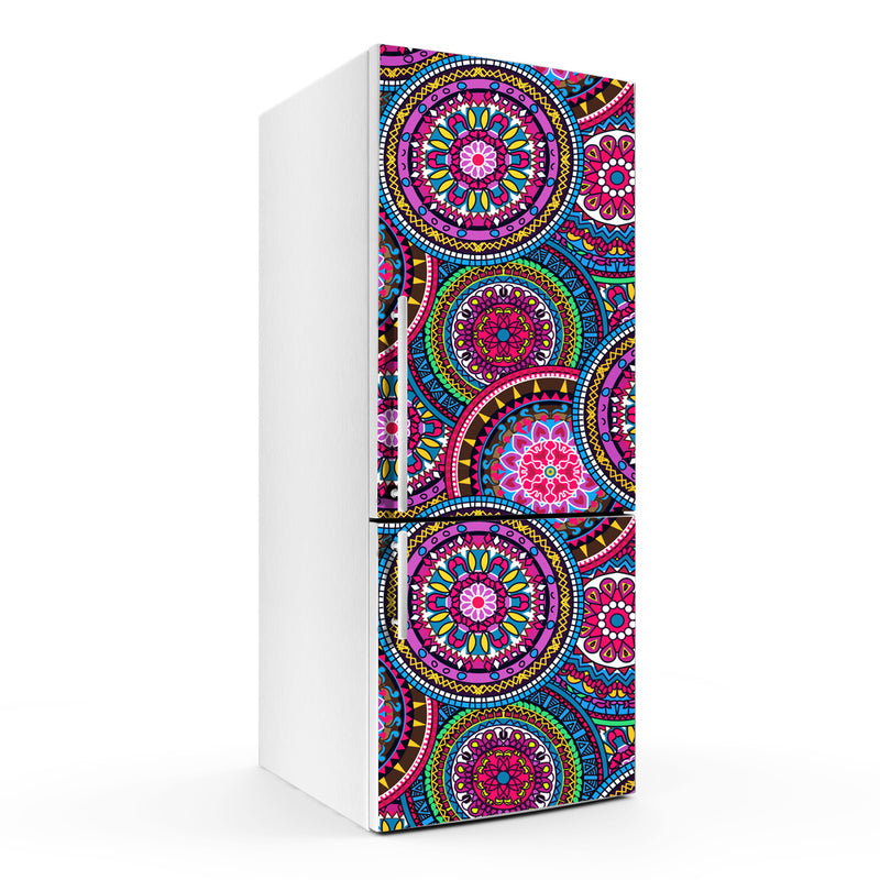 Colourful Mandala Art Self Adhesive Sticker For Refrigerator