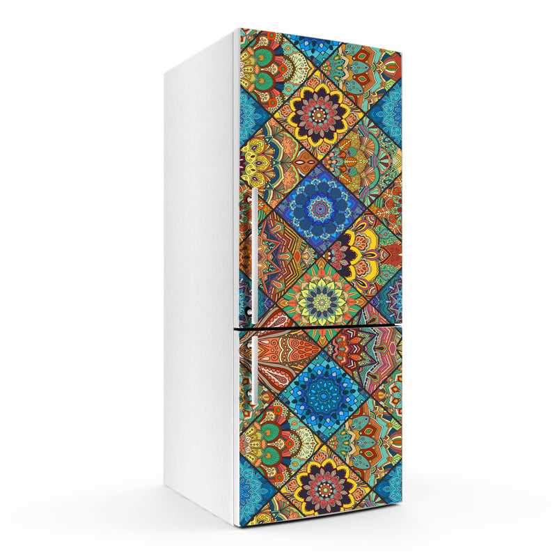 Mandala Art box Pattern Self Adhesive Sticker For Refrigerator