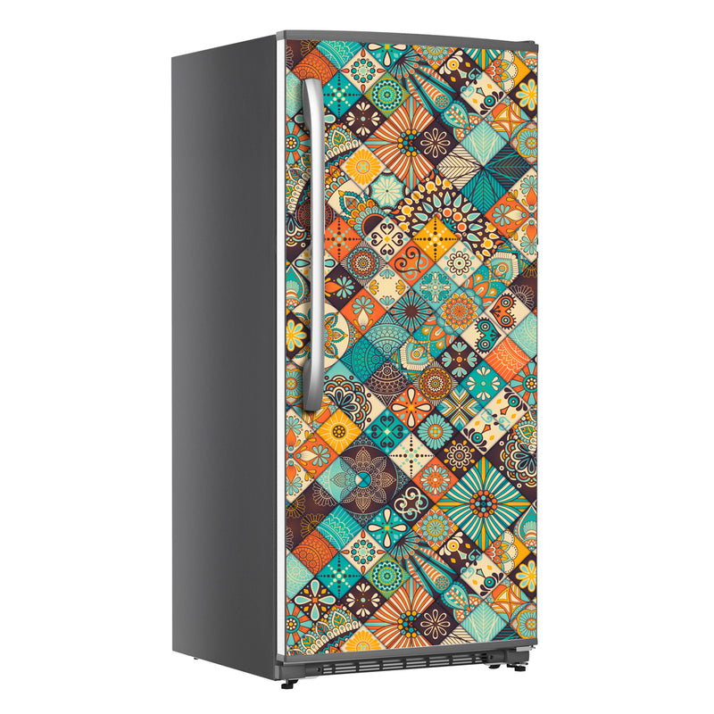 Indian Art In Box Pattern Self Adhesive Sticker For Refrigerator