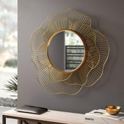Golden Mesh Floral Wall Mirror