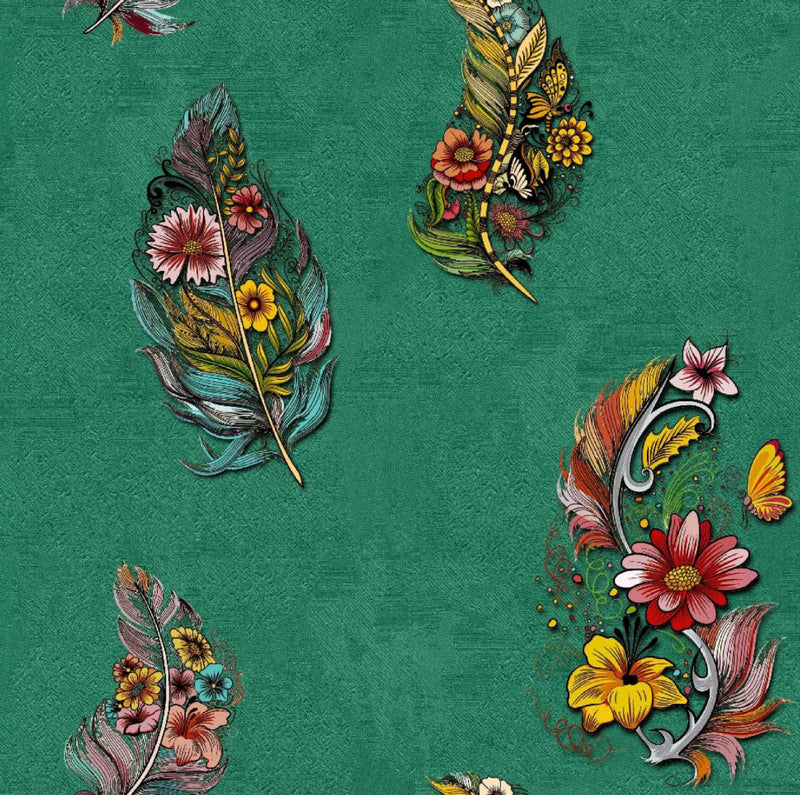 Lakshadweep Green Floral Wallpaper