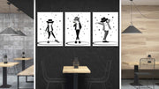 Cartoon Art Of Michael Jackson, Set Of 3