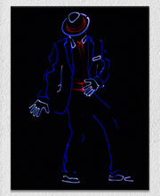 Neon Michael Jackson Wall Art