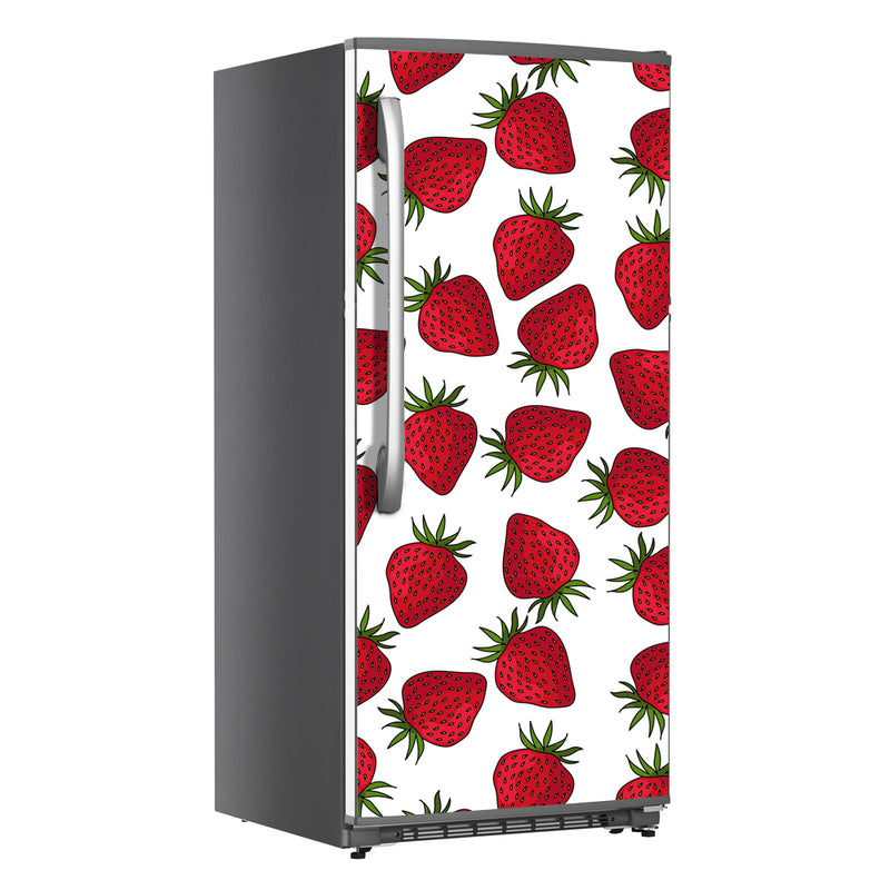 Red Strawberry Self Adhesive Sticker For Refrigerator