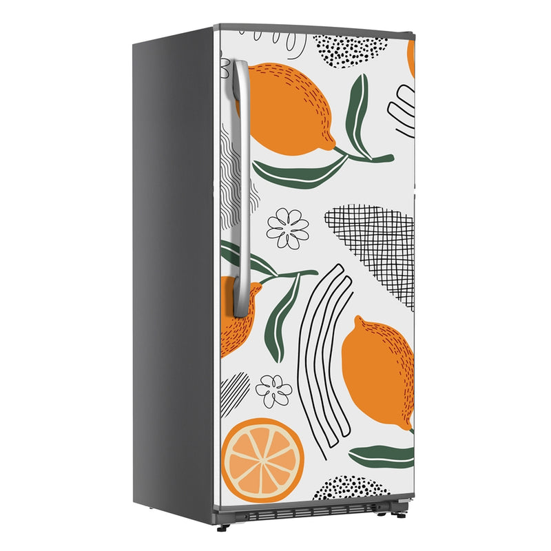 Orange Fruit Art Self Adhesive Sticker For Refrigerator
