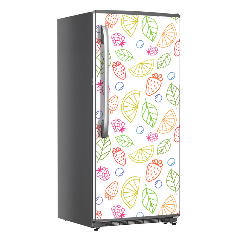 2D Fruit Sketch Art Self Adhesive Sticker For Refrigerator
