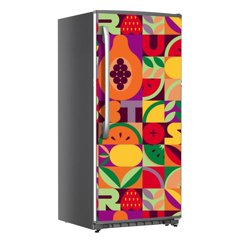 Mix Fruits Papaya Art Self Adhesive Sticker For Refrigerator
