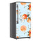 Orange With Leafs Art Self Adhesive Sticker For Refrigerator