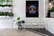 Monkey Pink Blue Space Art