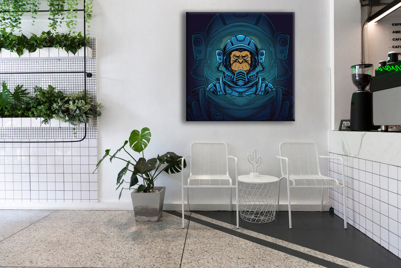 Monkey Space Blue Art