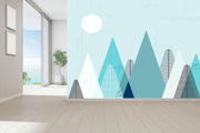 Blue Geometric Mountain Wallpaper