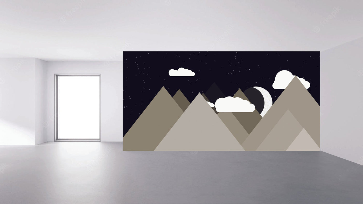 Black Grey and White Mountain Wallpaper
