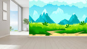 Blue Green Mountain Landscape Wallpaper