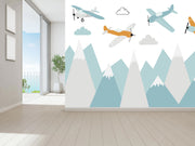 Hot Air Balloons Wallpaper Mural for Children's Bedroom