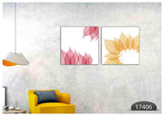 Pink And Golden Leaf, Set Of 2