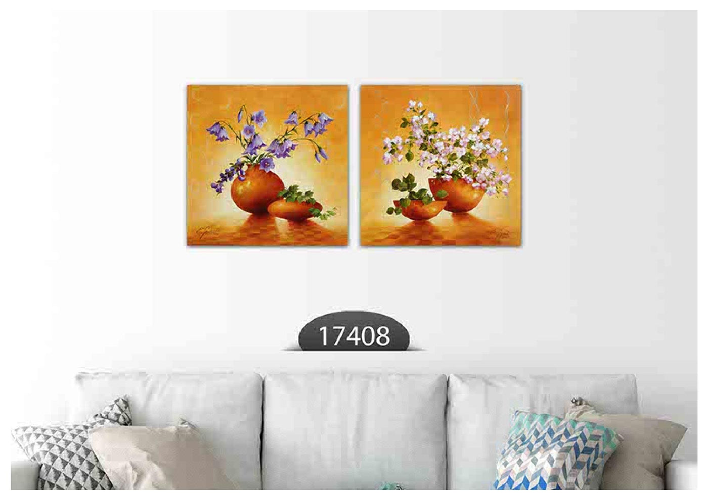 Floral Vase Art, Set Of 2