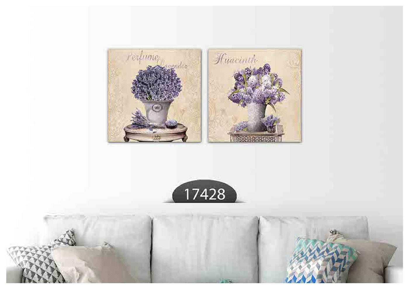 Purple Hyacinth Art, Set Of 2