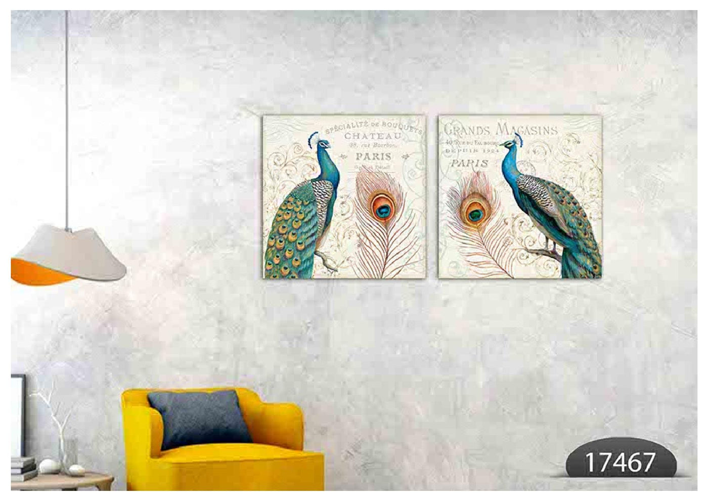 Peacock Paris Art, Set Of 2