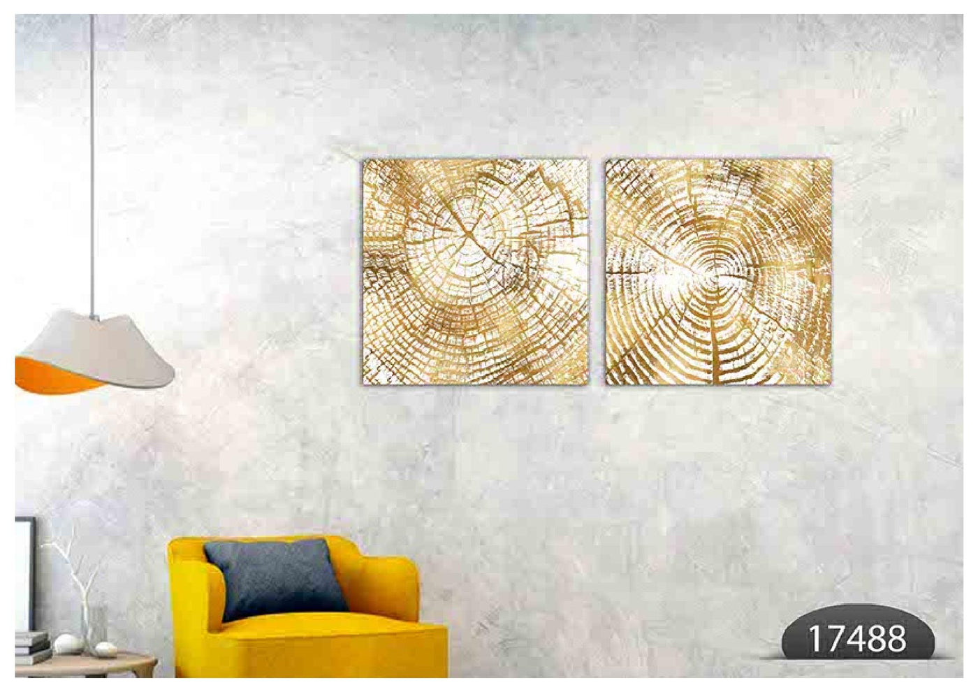 Golden Wood Art, Set Of 2