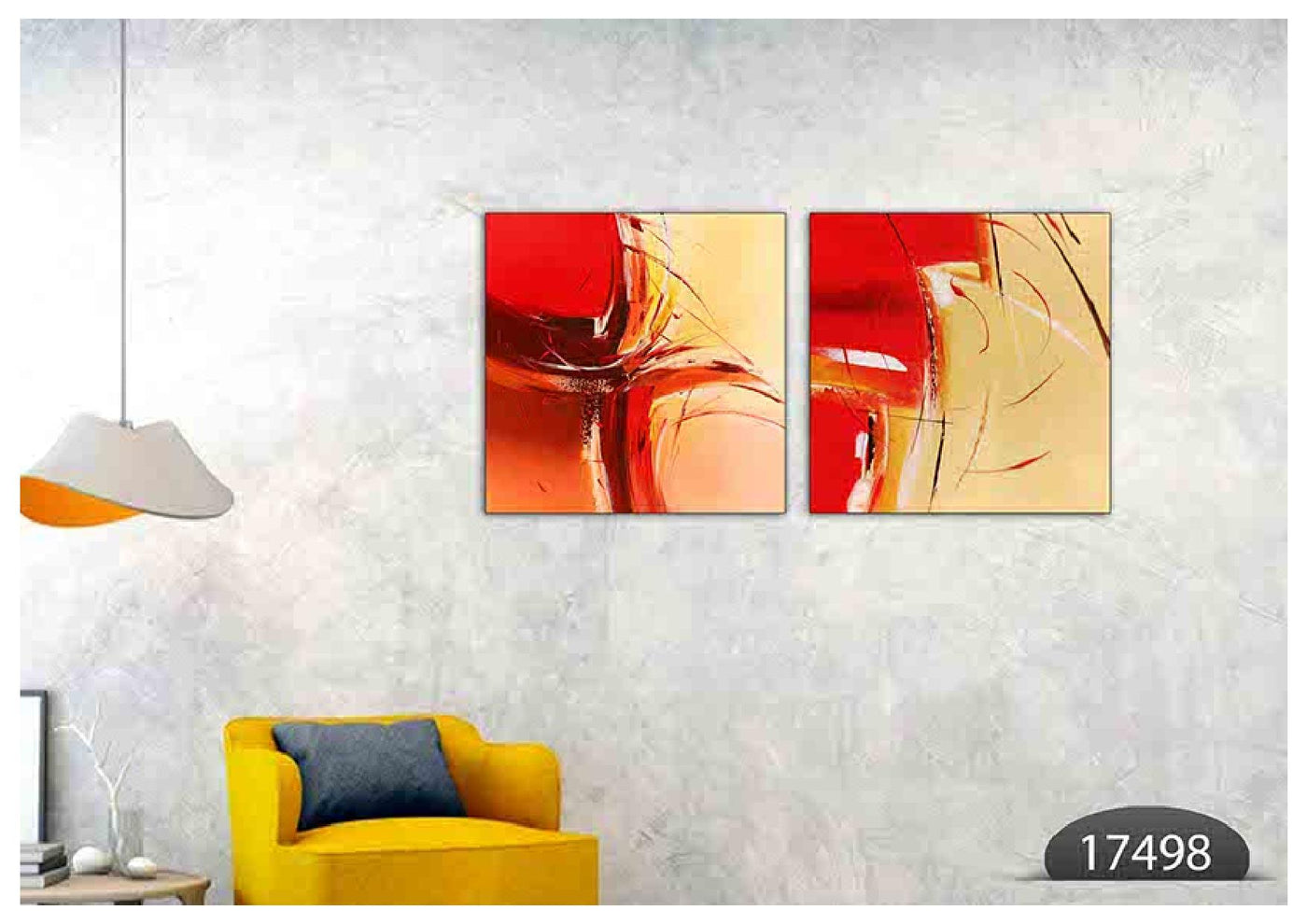 Orange Shade Art, Set Of 2