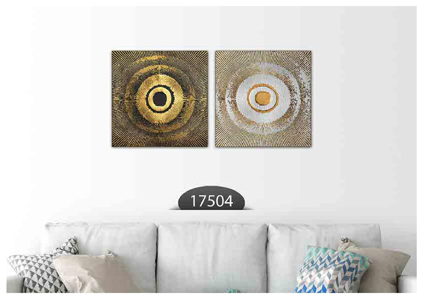 Golden Circle Art, Set Of 2