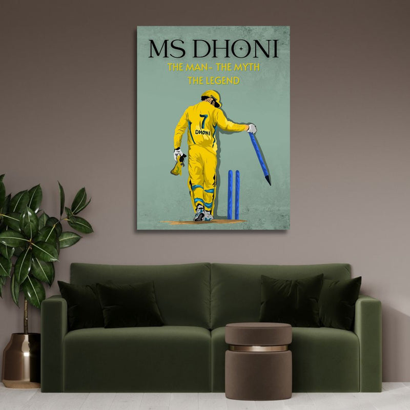 M S Dhoni Wicket Wall Art