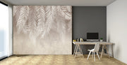 Top View White Palm Branches Murals Wallpaper