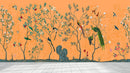 Bird Orange Landscape Murals Wallpaper