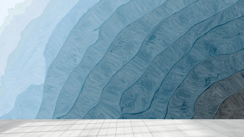 3D Shades Of Blue Murals Wallpaper