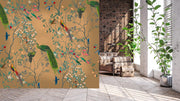 Birds Beige Background Wallpaper