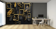 Black Golden Square Palm Wallpaper
