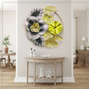 Classy Wall Hangings Golden Leaves and Clock