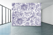 Indian Pattern Simple Blue White Wallpaper