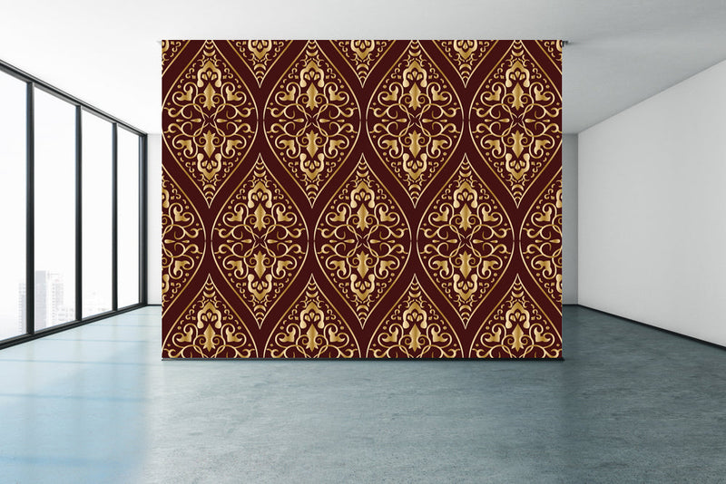 Indian Pattern Brown Golden Wallpaper