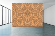 Exotic Orange Indian Pattern Wallpaper