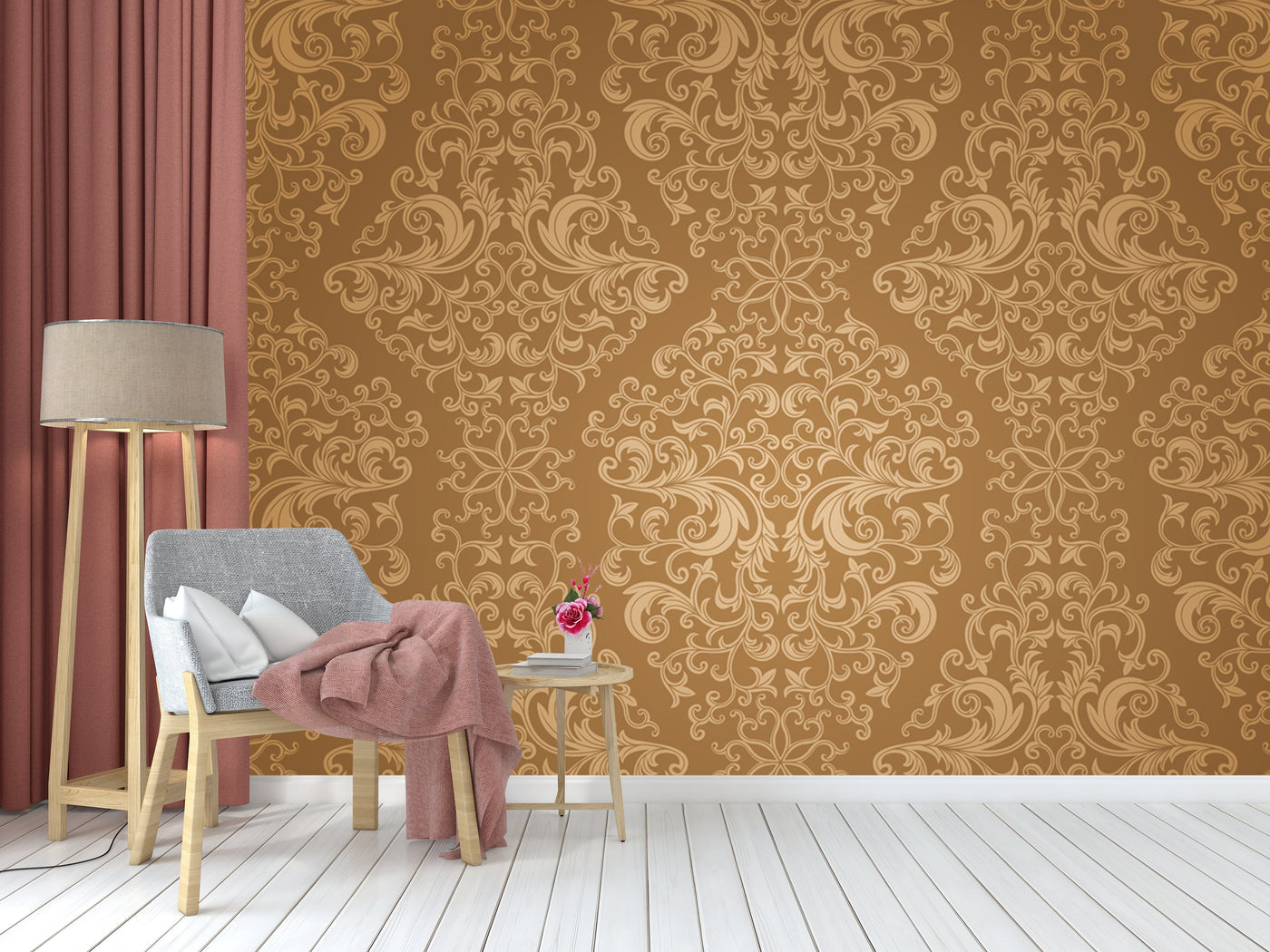 Decorative Golden Pattern Wallpaper