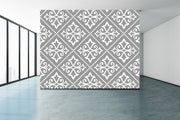 Simple Grey White Indian Pattern Wallpaper