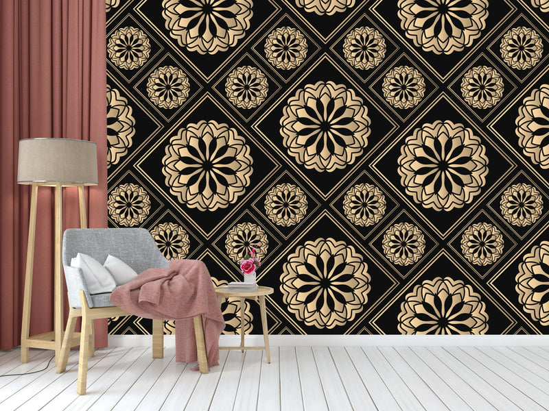 Decorative Black Pattern Wallpaper