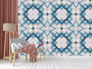 Blue White Illusion Pattern Wallpaper