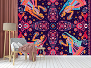 Traditonal Woman Pattern Wallpaper
