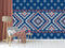 Cute Blue Ethnic Pattern Wallpaper